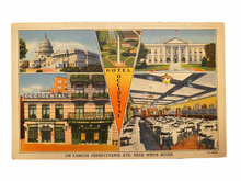 Load image into Gallery viewer, On Famous Pennsylvania Avenue Near White House, Unused Linen Postcard Circa 1930-1944