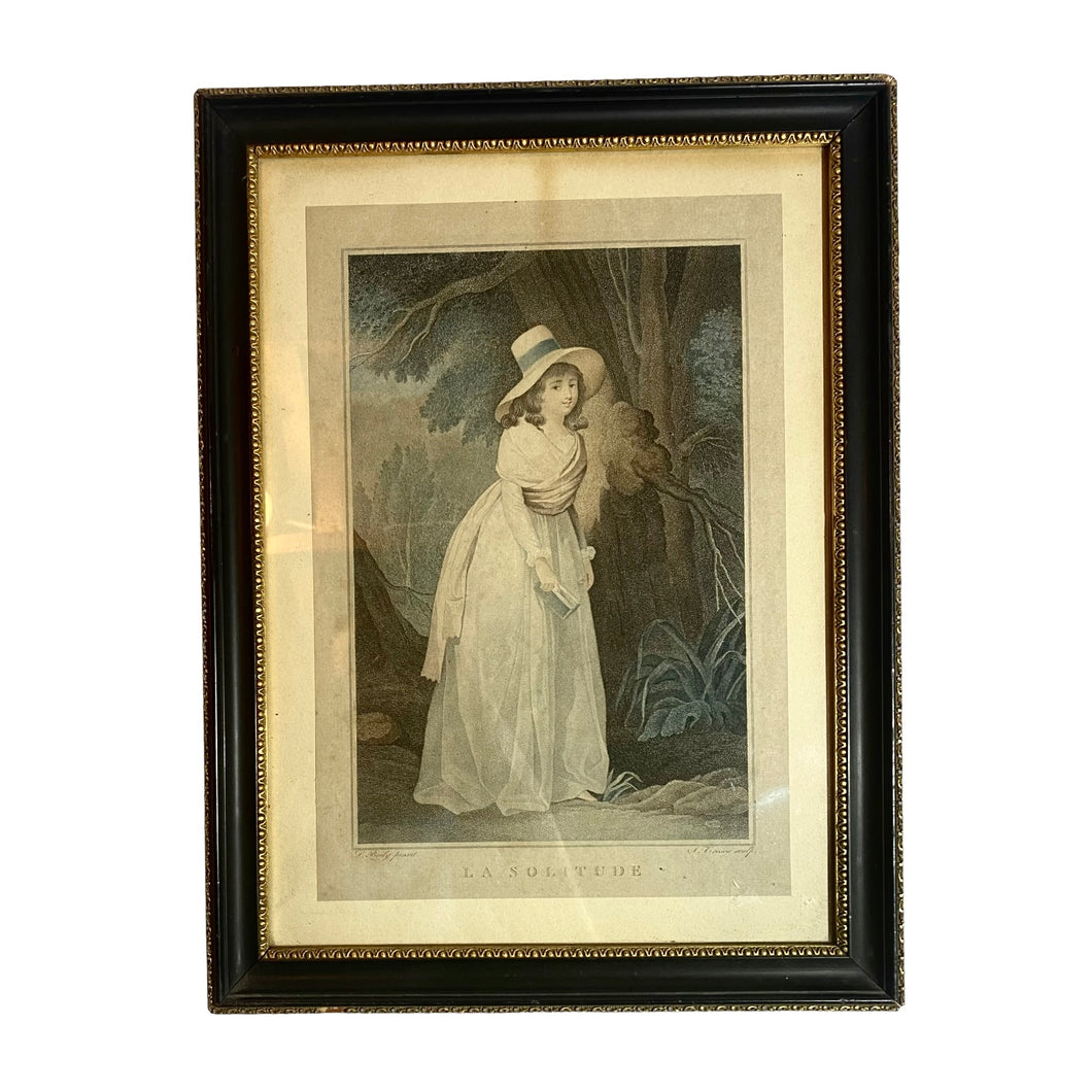 Rare Engraving of “Woman in White Dress” by Salvator Tresca