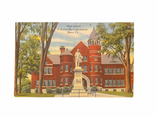 Load image into Gallery viewer, High School &amp; Robert Burns Monument, Barre, Vt. Unused Linen Postcard