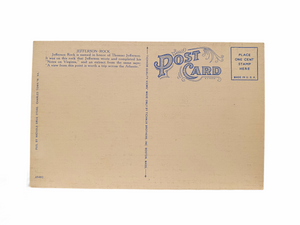 Jefferson Rock, Harper’s Ferry, West Virginia Unused Linen Postcard Circa 1930-1944