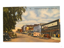 Load image into Gallery viewer, Washington Street Looking East, Athens, Georgia. Unused Linen Postcard Circa 1930-1944