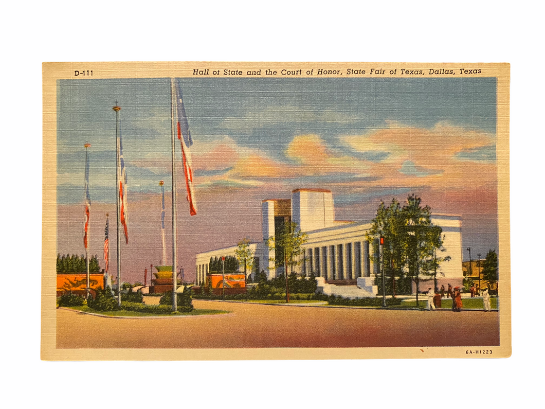 Hall of State and the Court of Honor, State Fair of Texas, Dallas Texas. Unused Linen Postcard Circa 1930-1944